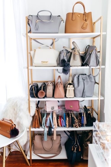 Easy DIY Bag + Purse Display Shelf // Closet Tour - Ann Le Do