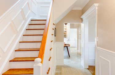 staircase in craftsman home near a hallway