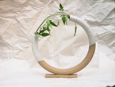 Large curved circular bud vase by Mimi Ceramics