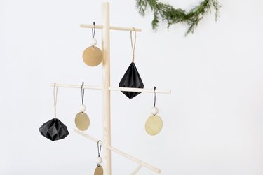 DIY Brass and Wood Tree Ornaments