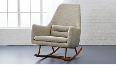 CB2 contemporary rocking chair with wood frame