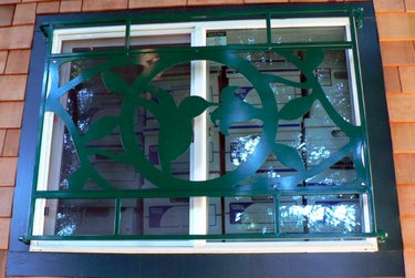 Decorative burglar bars.