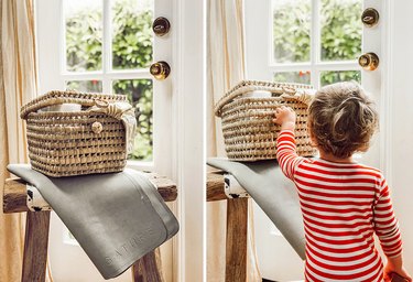 woven basket diaper storage