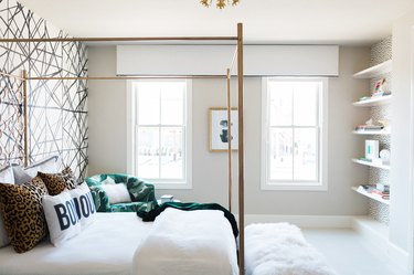 White Valance Contemporary window treatments in a bedroom designed by Studio Ten 25