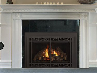 Gas fireplace.