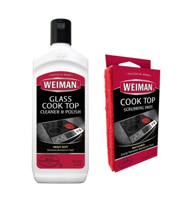 WEIMAN Glass Stove Cook Top Complete CLEANING KIT Scrubber & Scraper  Included