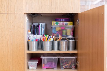 Organized cabinet in Meakins home