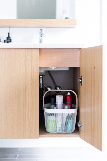 Organized cabinet in Meakins home