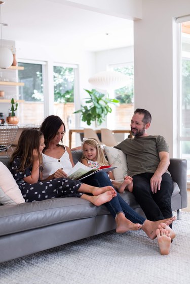 Meakins family in their living room