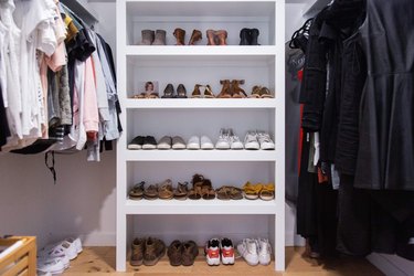 Organized shoes in Meakins home
