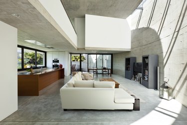 Modern interior of a living room in a house