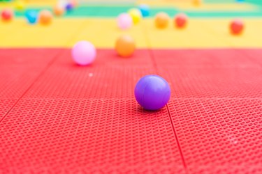 colorful balls on the playground with blurred backgrounds