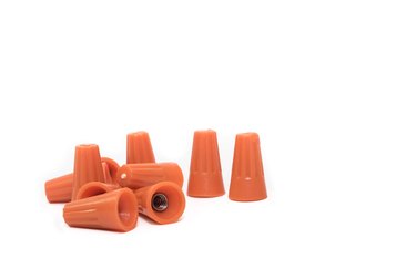 Wire nuts on white background