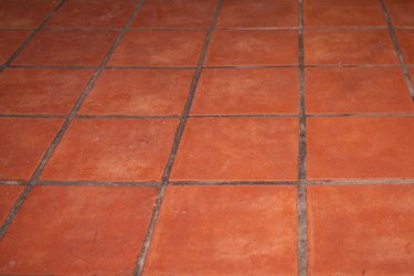 Abstract brown brick tiles Floor background