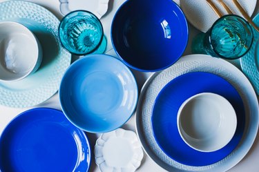 High Angle View Of Bowls On Table