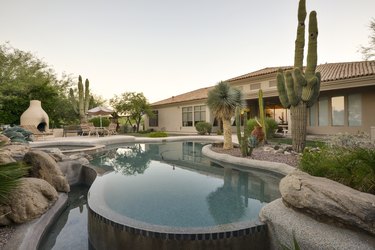 Desert home backyard.