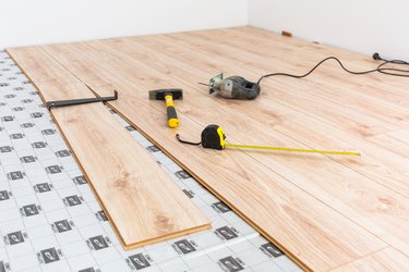 Instalation of new wooden floor at home