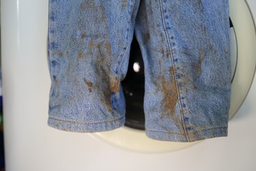 Stained Jeans Before Laundry