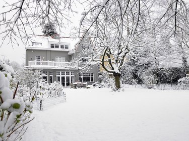 House under snow