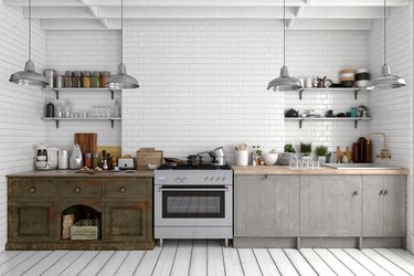 Empty classic kitchen