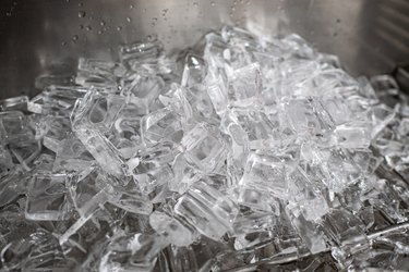 Ice cubes on ice maker machine