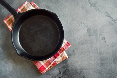 Antique skillet from the in-laws. I removed rust and gave it some