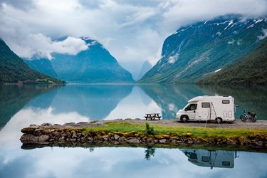 Family vacation travel, holiday trip in motorhome