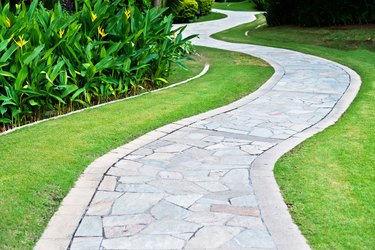 Curved path in the formal garden