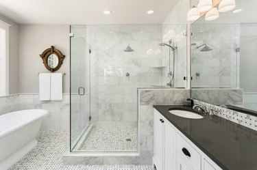 Master bathroom in new luxury home