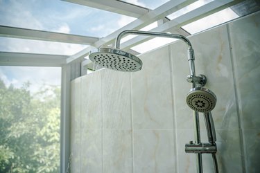 Shower in bathroom