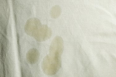 Oil stain on white cloth