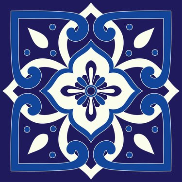 Italian tile pattern vector seamless element. Portuguese azulejos, mexican talavera, venetian, sicily majolica, spanish or delft dutch ceramic. Mosaic texture for wrapping paper, textile or fabric.