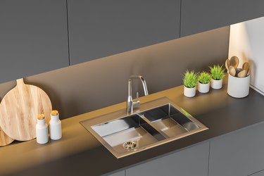 Modern stainless steel kitchen sink