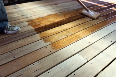 Oiling the deck