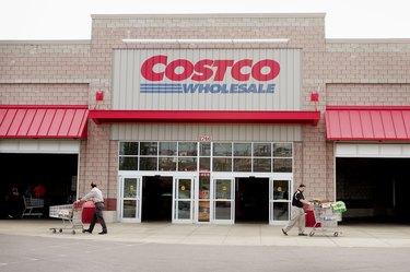 Costco storefront with shoppers