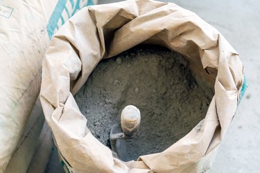 trowel and cement powder