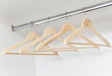 Wooden hangers on a rod (Click for more)