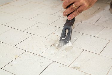 Breaking Ceramic Tile to Remodel a Bathroom