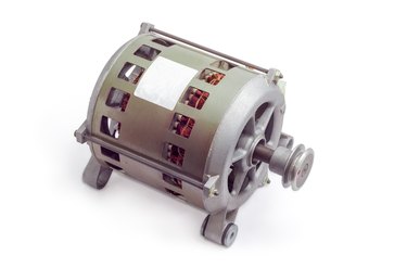 Electric motor for household appliances on a white background
