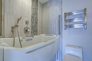 Contemporary bathroom design with hot tub Walk-in Bathtub