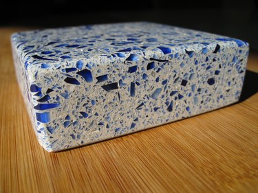 Recycled glass concrete tile.