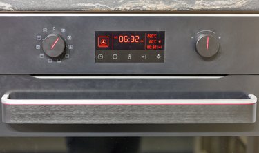 electric oven display closeup