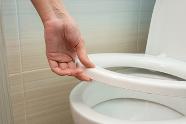 Hand down or raise the toilet seat