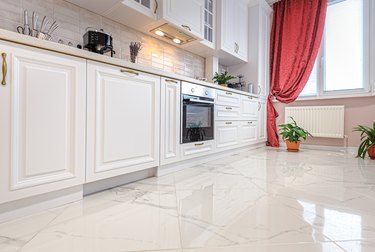 Luxury modern white kitchen interior