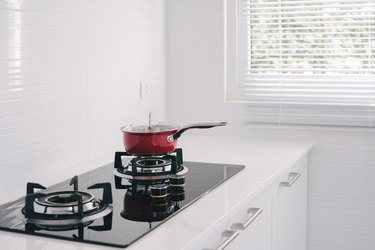 Close-Up Of Stove On Table At Home