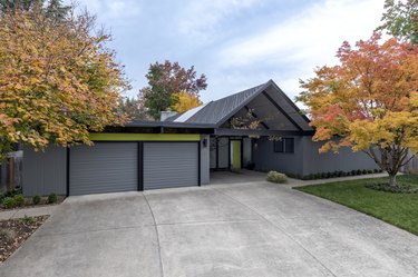 Exterior view of a mid-century modern house