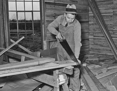 At Work In A Lumber Yard