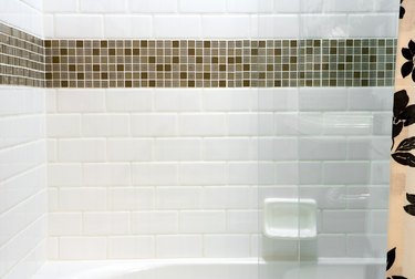 Shower tile and curtain