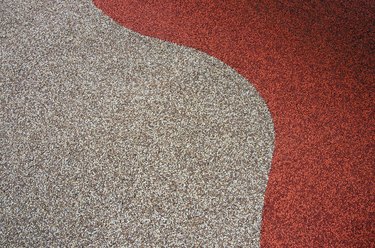 Wet pour granulated rubber (also known as softfall rubber) outdoor playground surface