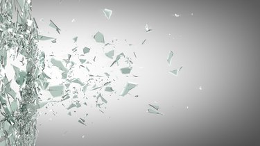 glass shards flying